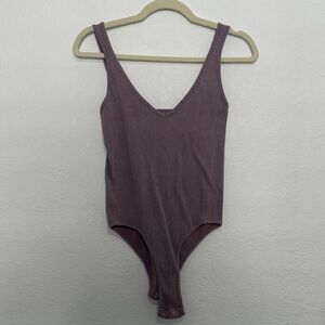 Aura Mauve Ribbed Bodysuit
